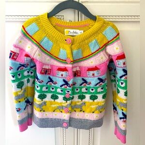 Mini Boden Fair Wool Blend Cardigan, Girls Size 4-5 Yrs